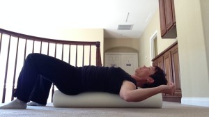 Goal post position on the foam roller opens the chest.
